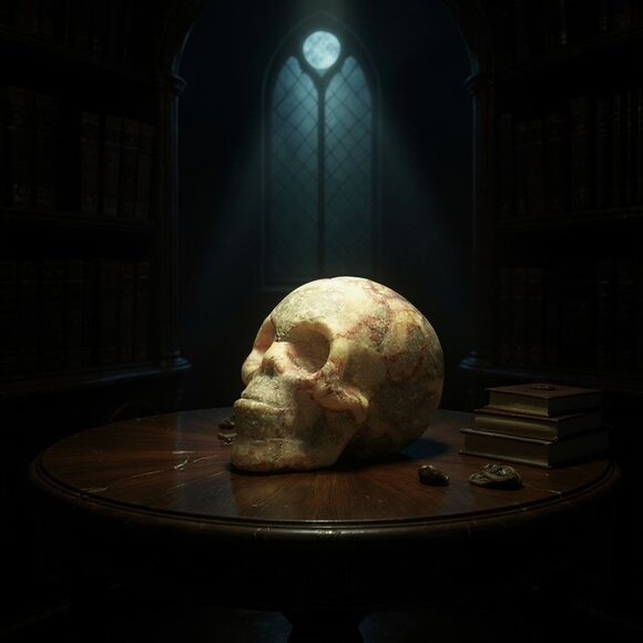 Hand-Carved Marble Skull 62g Meditation Dream Remembrance Potential NWOT - Picture 3 of 10